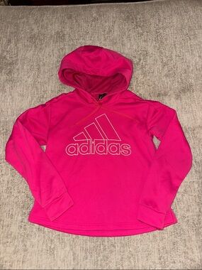 adidas Hot Pink Hooded' Pullover Sweatshirt Girls 8-10